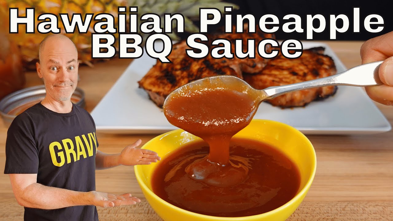 Hawaiian BBQ Sauce with grilled chicken and fresh vegetables